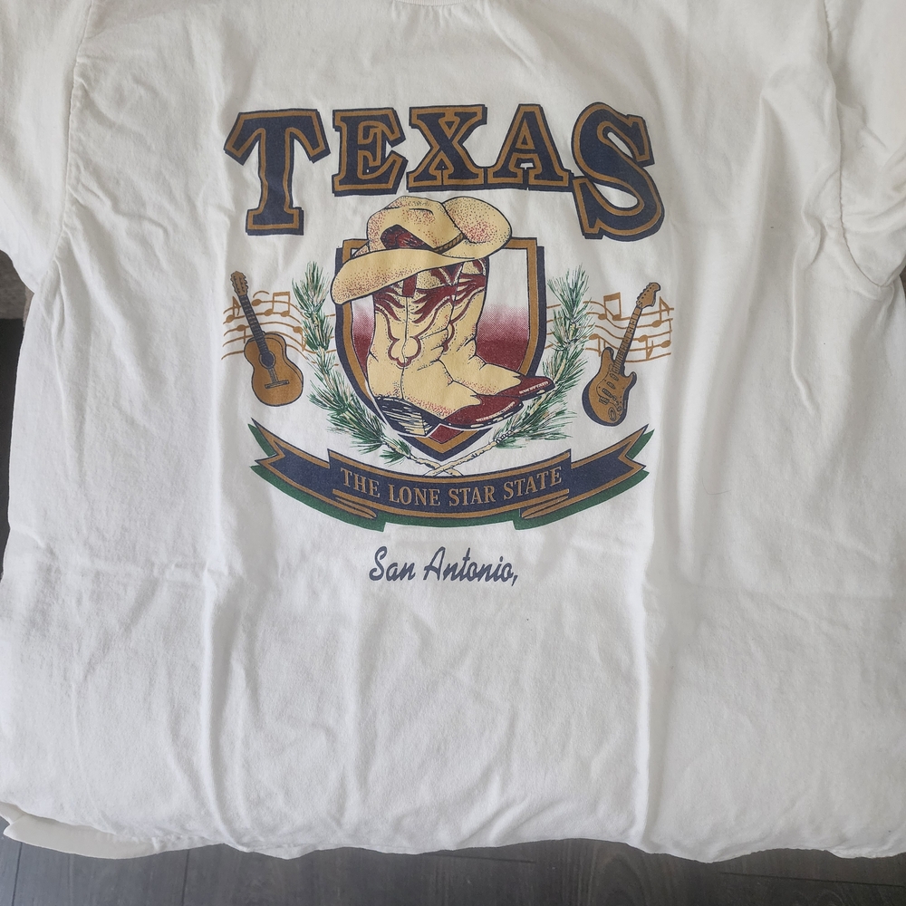 White Texas Graphic Tee Blank On Back